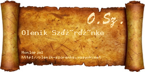 Olenik Szörénke névjegykártya